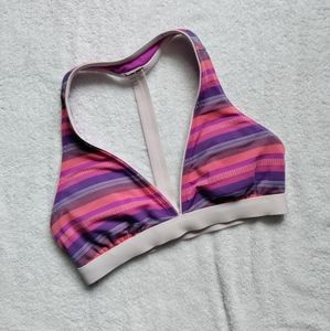 Athleta | Pink & Purple Striped Swimsuit Bikini Top Size XXS Athleisure Swim